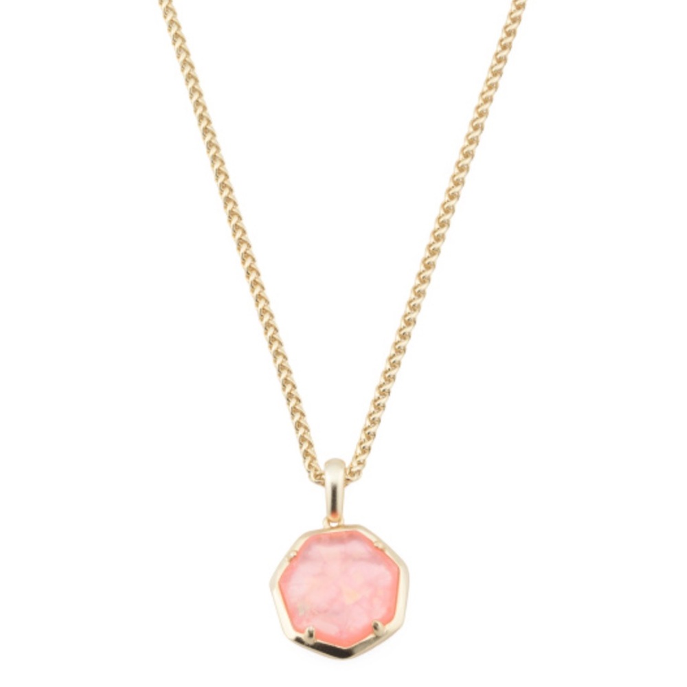 Kendra Scott Gold Cynthia Peach Illusion Pendant Necklace New